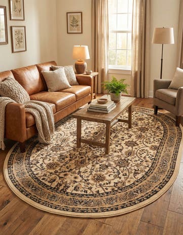 Ivory Yasmin Oval Rug