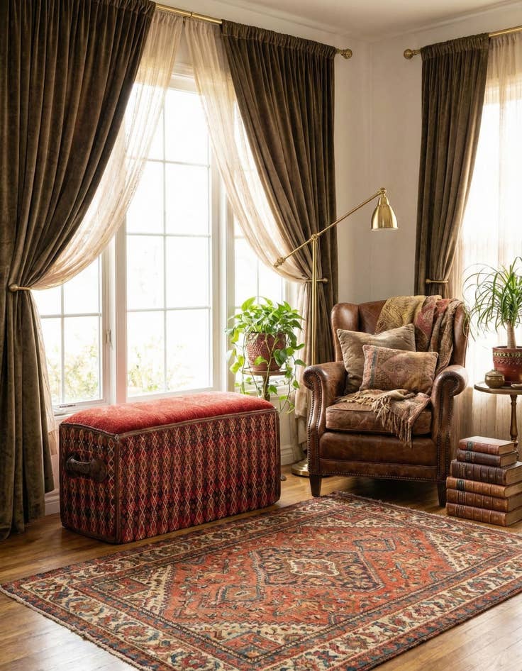 Detail image of 1' 4 x 3'  Hand Knotted Furniture Trunk