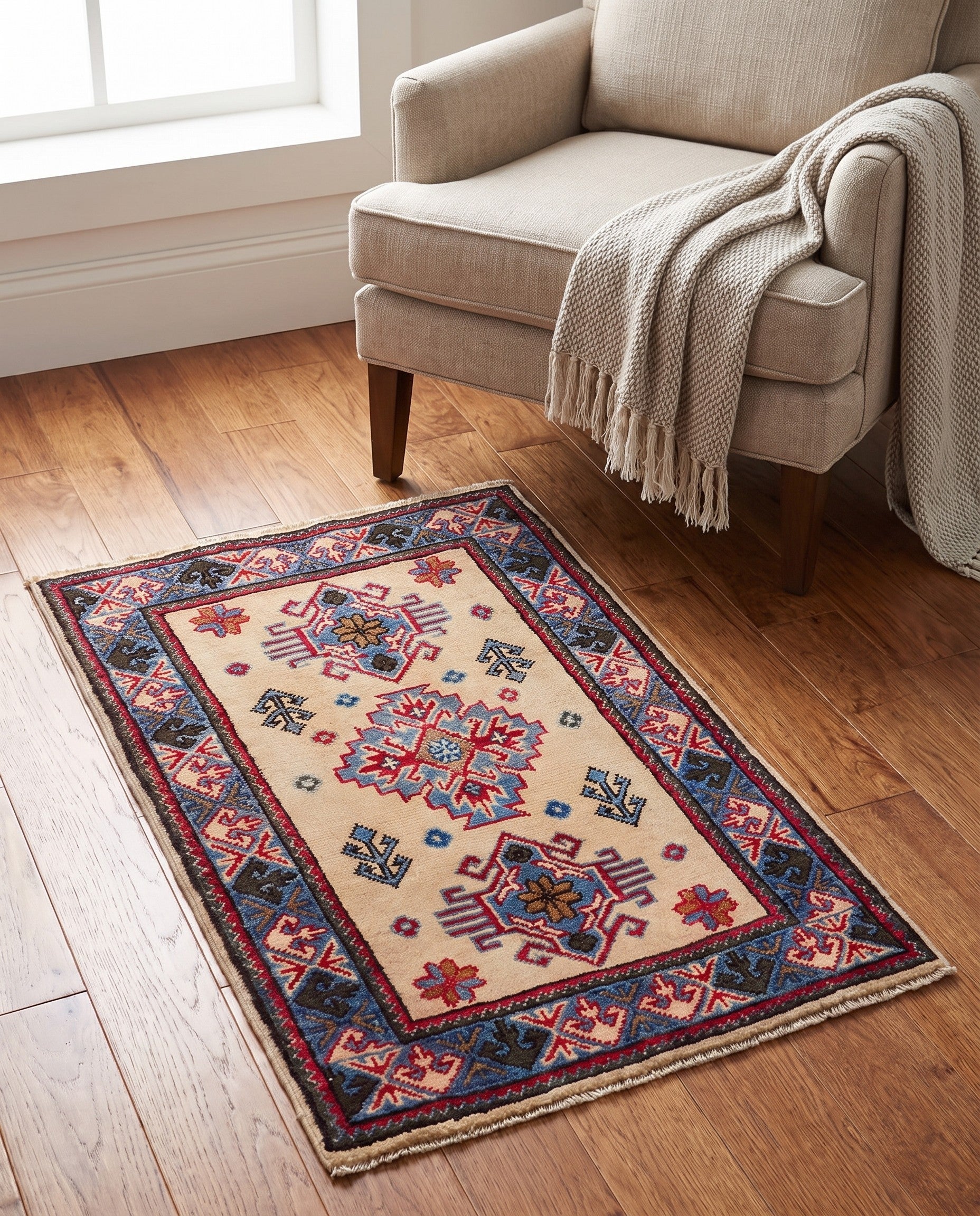 2' x 3' 2 Hand Knotted Kazak Rug