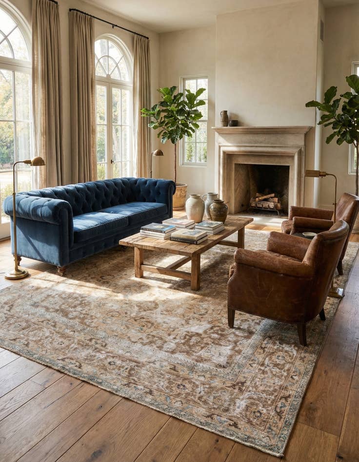 Detail image of  9' 10 x 12' 4  Hand Knotted Ultra Vintage Persian Wool Rug