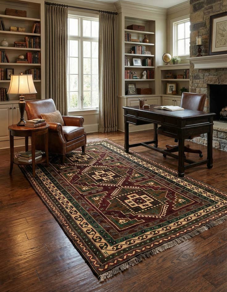 Detail image of 5' x 8' 5 Hand Knotted Kars Wool Rug