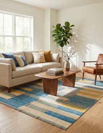 5' 8 x 7' 9 Hand Woven Kilim Modern Wool Rug