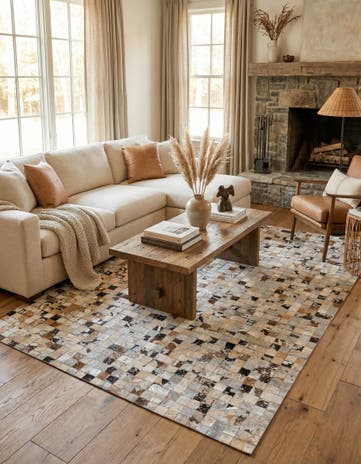 5' 3 x 7' 3 Cowhide Stocks Rug