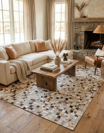 5' 3 x 7' 3 Cowhide Stocks Rug