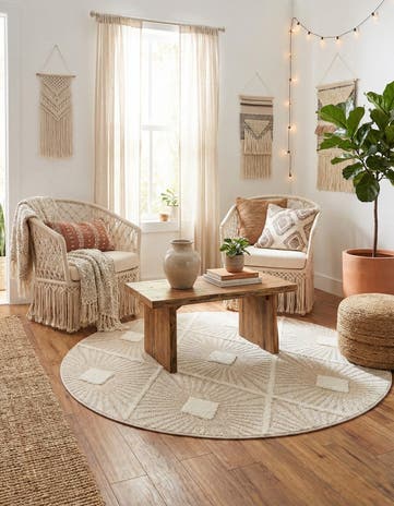 5' 3 x 5' 3 Boho Round Rug