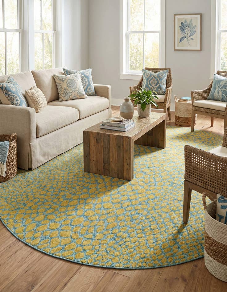 Detail image of 7' 10 x 10'  Washable Jill Zarin Cape Town Indoor / Outdoor Oval Rug