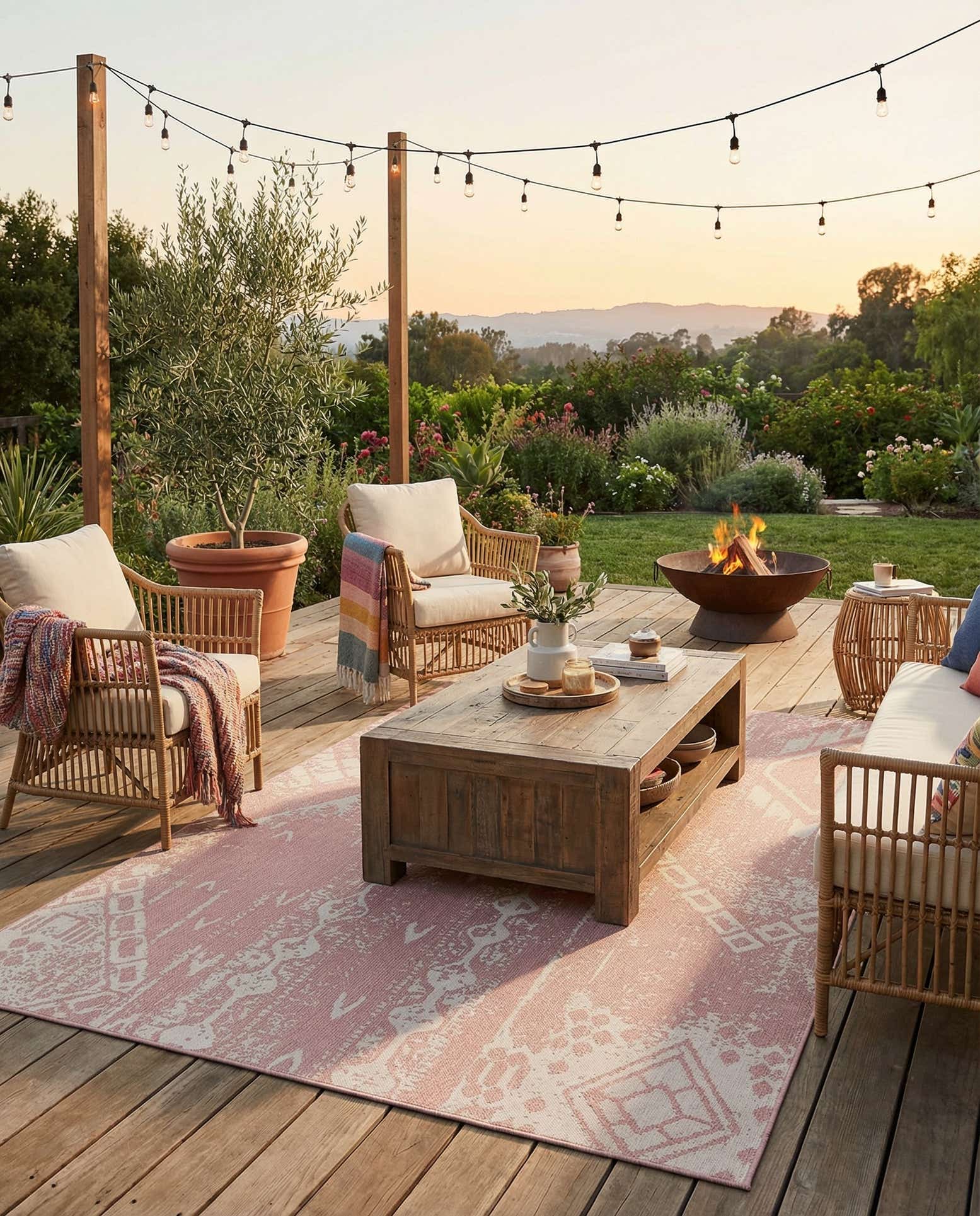 10' x 13' Easy-Clean Bohemian Indoor / Outdoor Rug