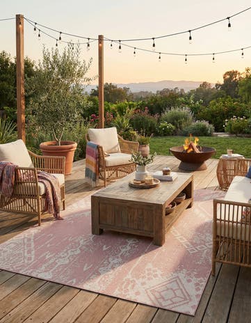 10' x 13' Easy-Clean Bohemian Indoor / Outdoor Rug