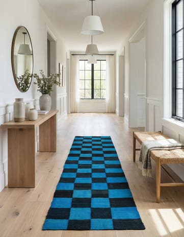 2' 6 x 11' 5 Hand Woven Kilim Modern Wool Runner Rug