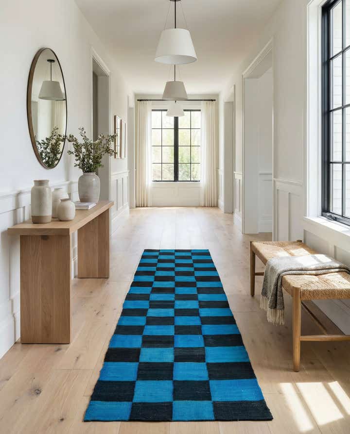 2' 6 x 11' 5 Hand Woven Kilim Modern Wool Runner Rug