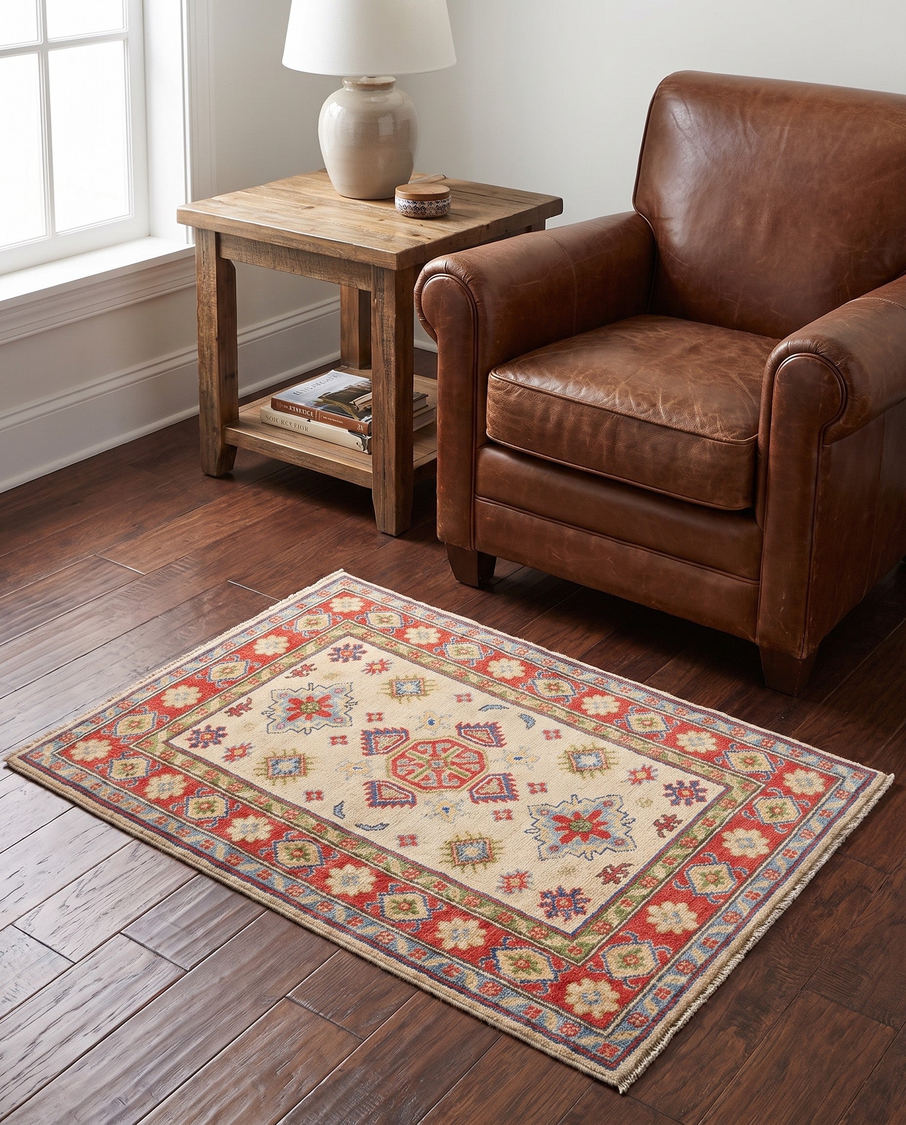 2' 9 x 4' 3 Hand Knotted Kazak Rug