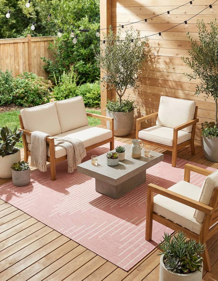 Detail image of 7' 10 x 10' Easy-Clean Modern Indoor / Outdoor Rug