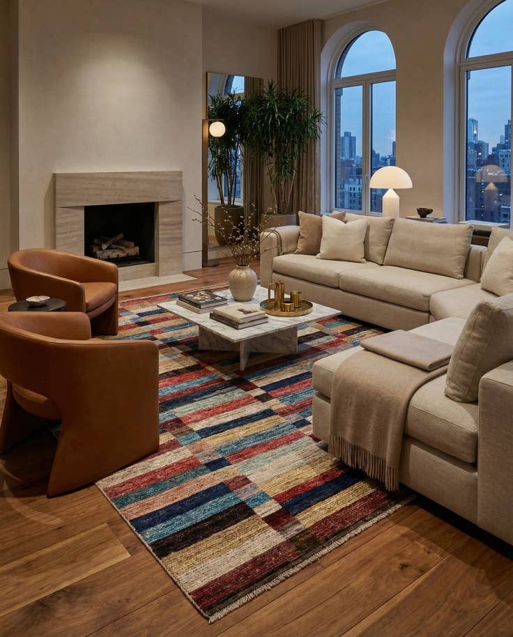 Detail image of 8' 10 x 9' 11 Hand Knotted Darya Wool Rug