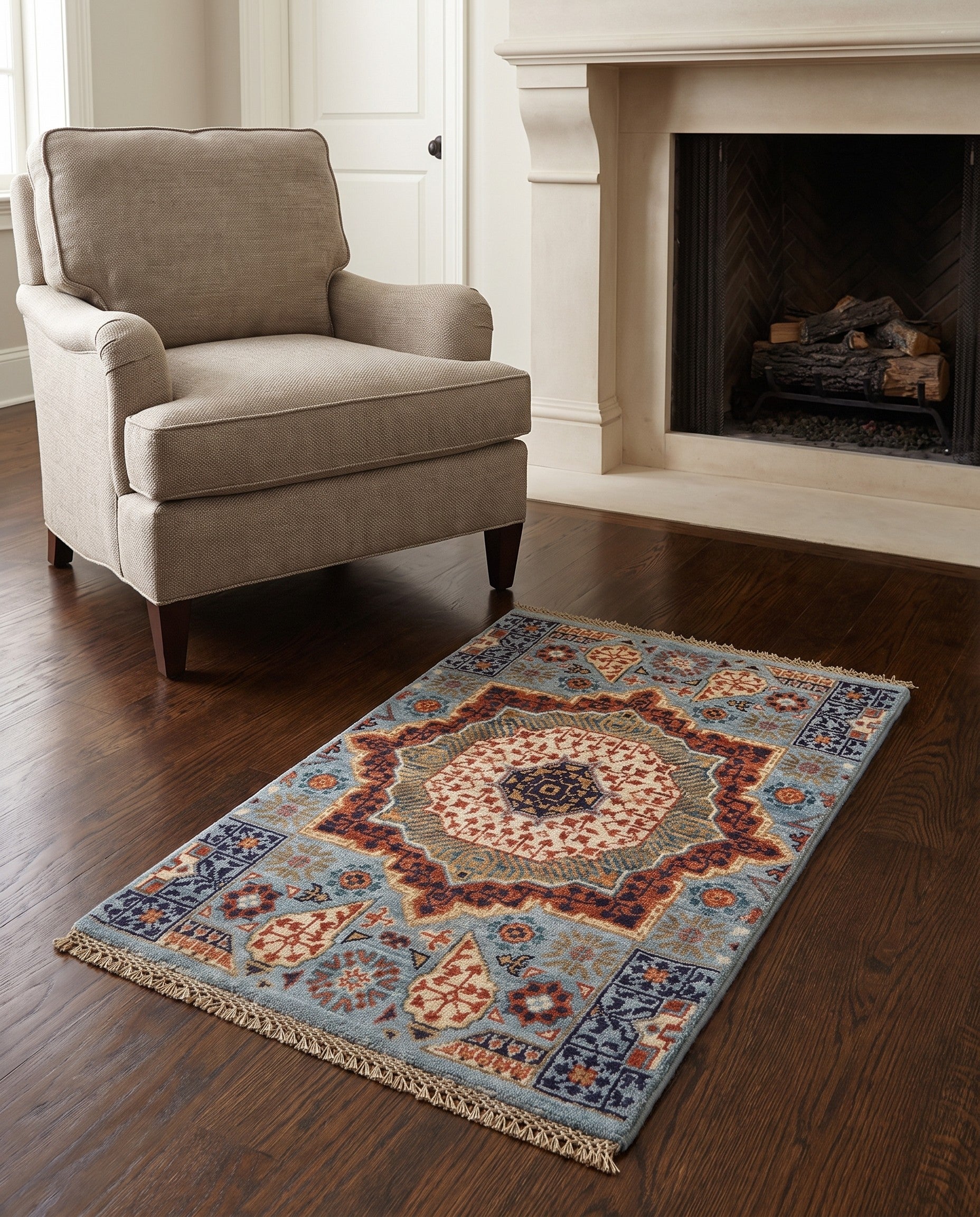 2' 1 x 2' 11 Hand Knotted Mamluk Ziegler Rug