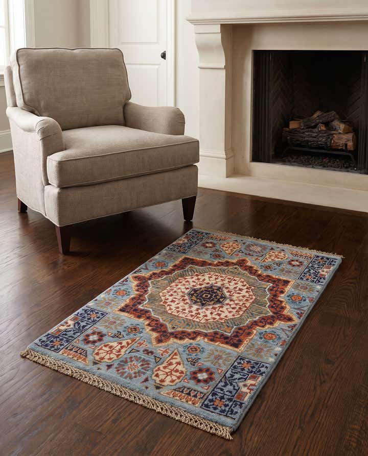 65cm x 90cm Handgeknüpft Mamluk Ziegler Teppich