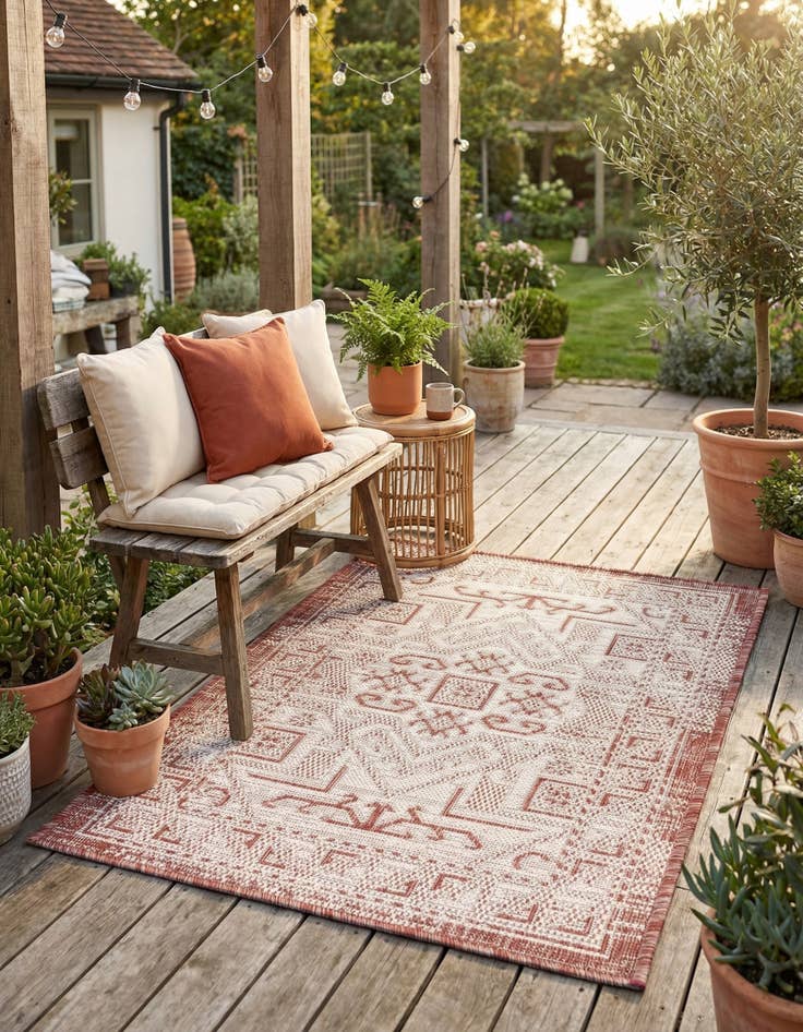 Detail image of  2' x 3'  Washable Aztec Indoor / Outdoor Rug