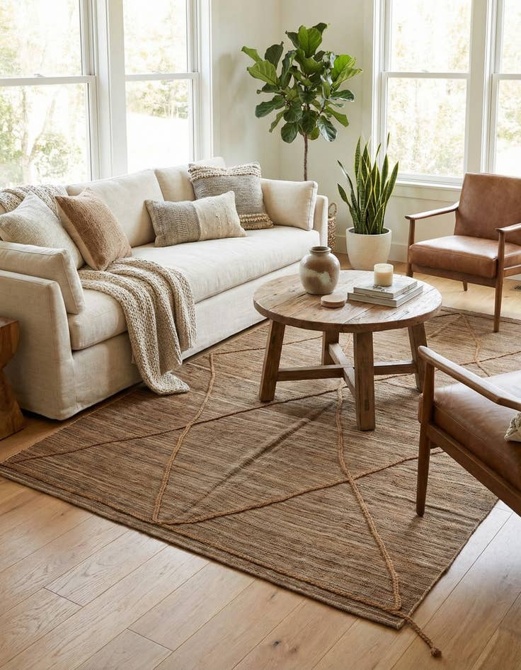 Detail image of 5' 3 x 8' 2  Hand Knotted Moroccan Wool Rug