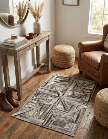 2' x 2' 10 Cowhide Rug