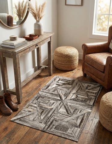 2' x 2' 10 Cowhide Rug