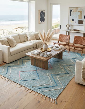 6' 7 x 10' 2 Hand Knotted Moroccan Wool Rug