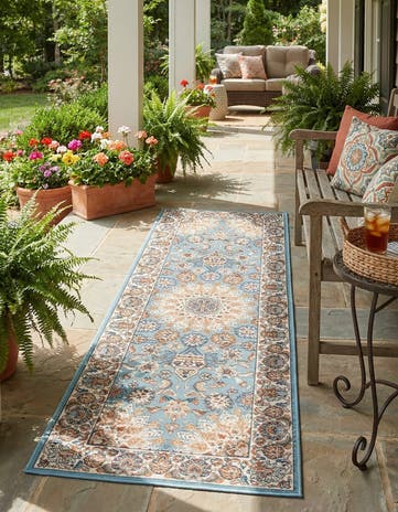 2' x 6' 1 Easy-Clean Traditional Indoor / Outdoor Runner Rug