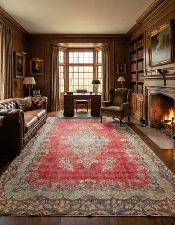 8' 2 x 12' 5 Hand Knotted Ultra Vintage Persian Wool Rug