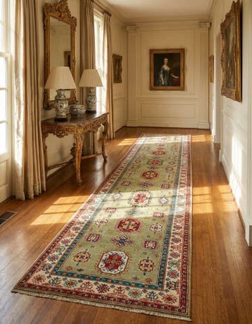 3' 1 x 15' 1 Hand Knotted Kazak Runner Rug