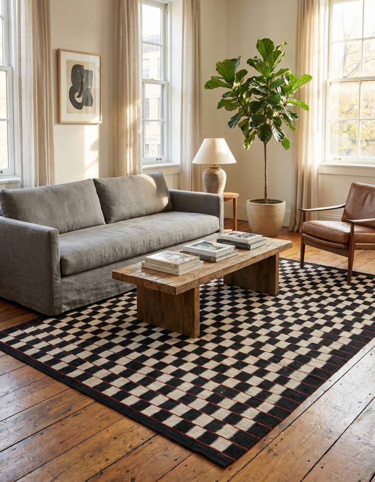 Detail image of 5' 9 x 7' 8  Hand Woven Kilim Modern Wool Rug