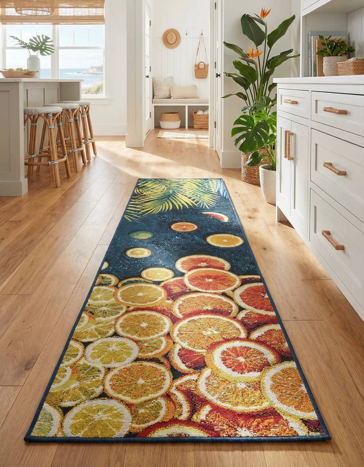 Detail image of  2' x 8'  Washable Coastal Indoor / Outdoor Runner Rug