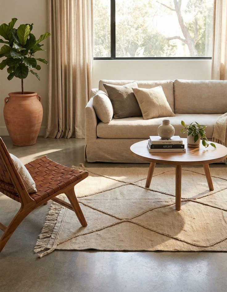 Detail image of 3' 5 x 5' 2  Hand Knotted Moroccan Wool Rug