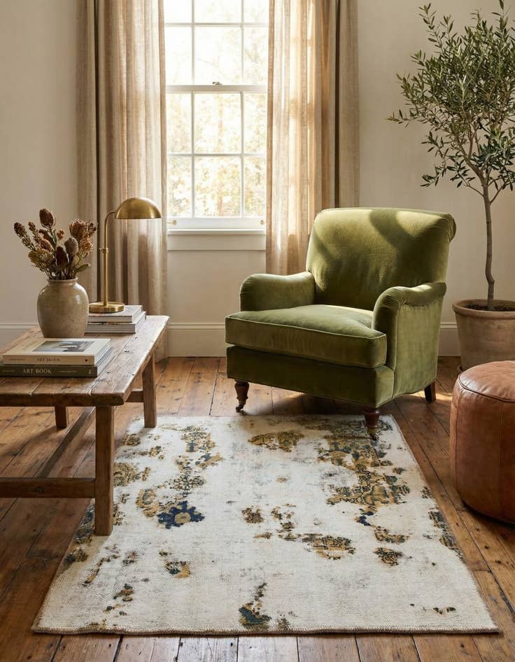 Detail image of 3' x 3' 9  Hand Knotted Ultra Vintage Persian Wool Square Rug