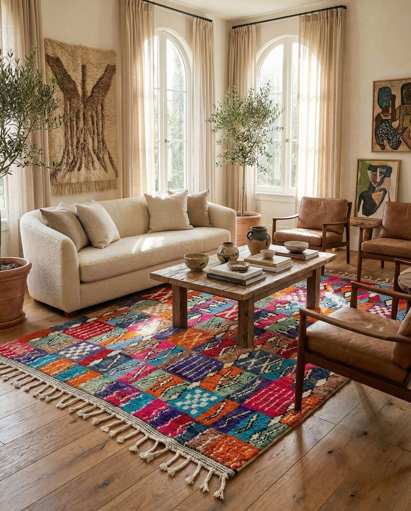 5' 8 x 8' 4 Hand Knotted Moroccan Wool Rug