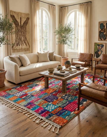 5' 8 x 8' 4 Hand Knotted Moroccan Wool Rug