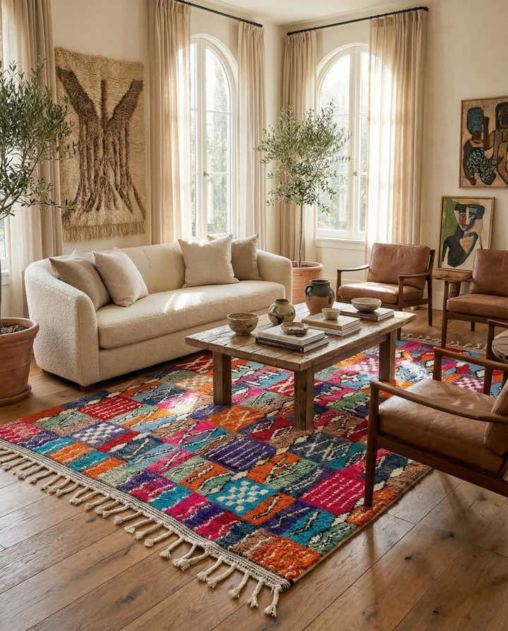 5' 8 x 8' 4 Hand Knotted Moroccan Wool Rug