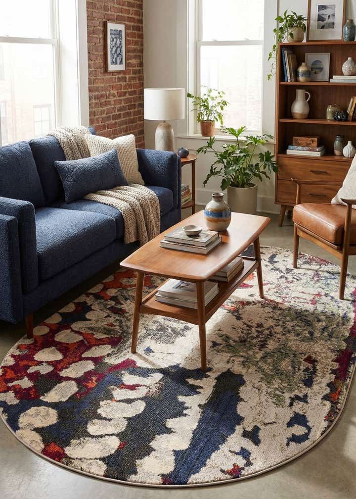 5' 3 x 7' 10 Washable Haerfest Oval Rug