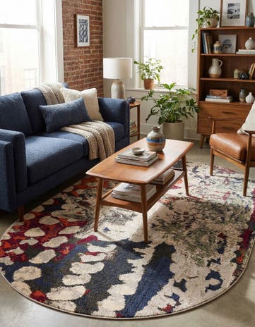 5' 3 x 7' 10 Washable Haerfest Oval Rug