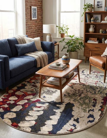 5' 3 x 7' 10 Washable Haerfest Oval Rug