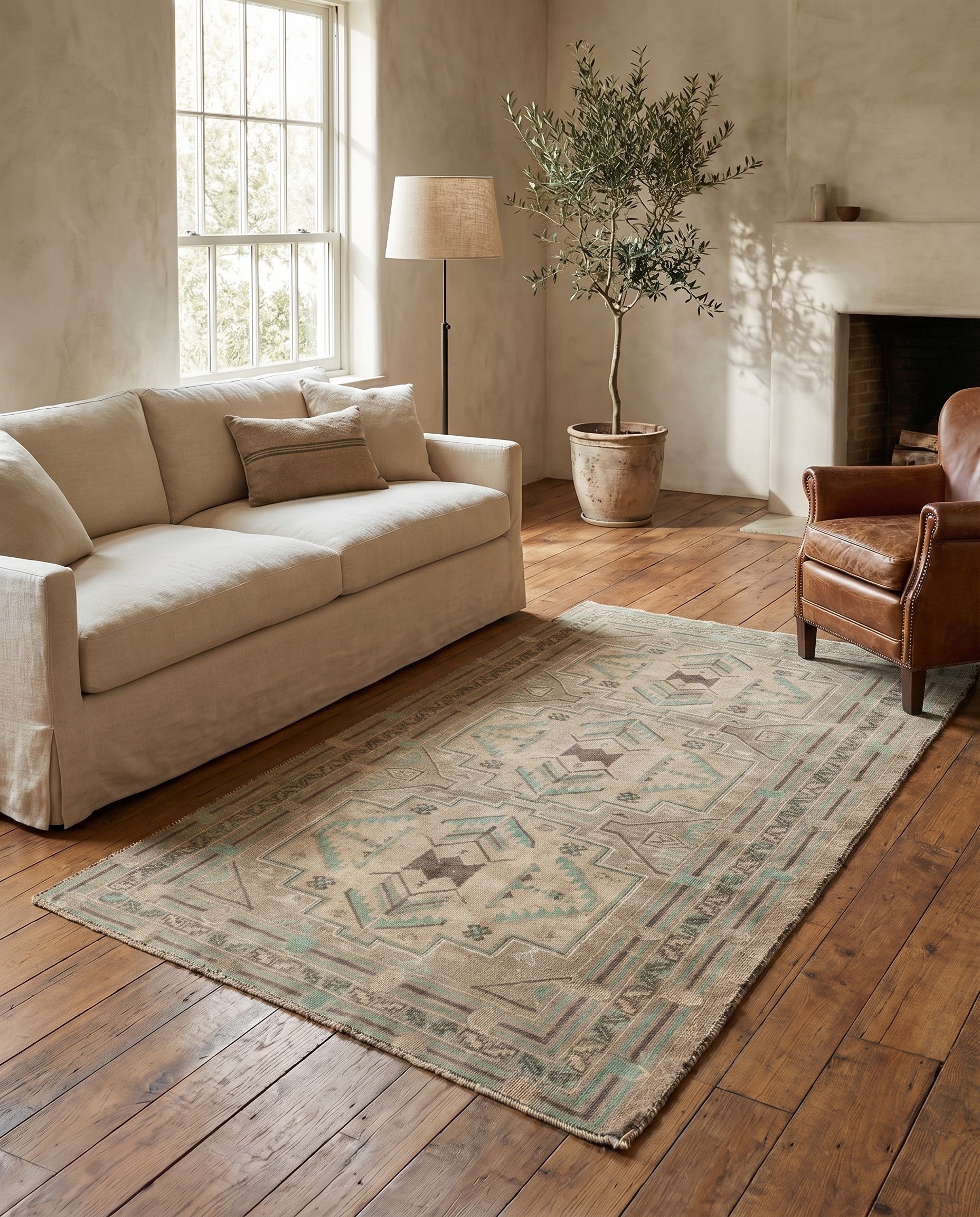 3' 8 x 6' 4 Hand Knotted Ultra Vintage Persian Wool Rug