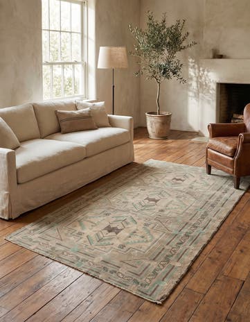 3' 8 x 6' 4 Hand Knotted Ultra Vintage Persian Wool Rug