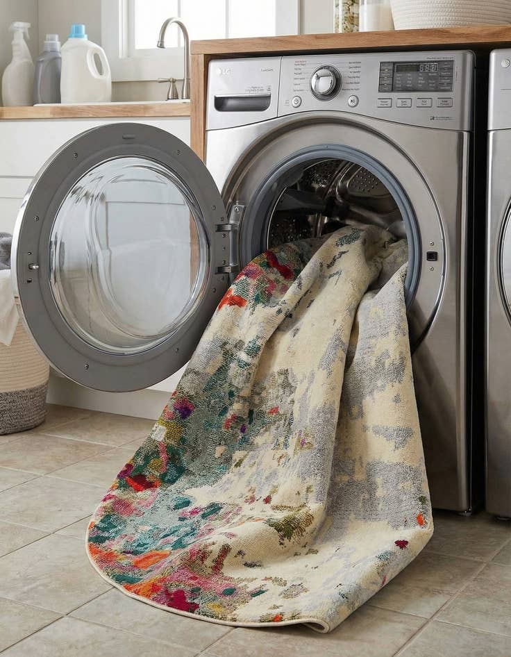 Detail image of 8' x 8'  Washable Spectrum Round Rug