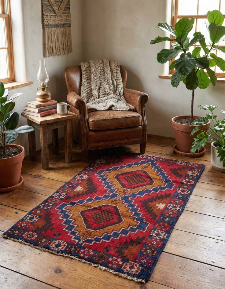 Detail image of 2' 10 x 4' 10  Hand Knotted Balouch Persian Wool Rug