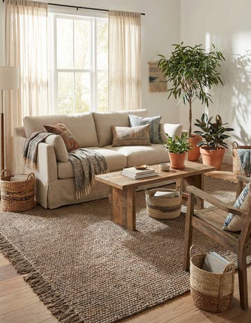 6' 1 x 9' Hand Woven Chunky Jute Rug