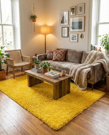  6' x 9' Solid Shag Rug