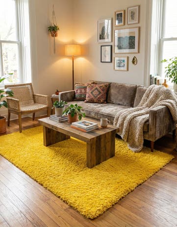 6' x 9' Solid Shag Rug