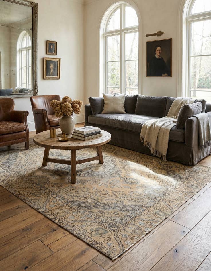 Detail image of  10' x 11' 9  Hand Knotted Ultra Vintage Persian Wool Rug