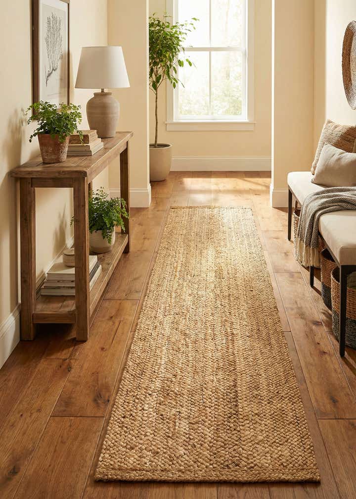 2' 7 x 12' Handmade Heirloom Braided Jute Runner Rug