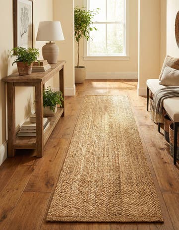 2' 7 x 12' Handmade Heirloom Braided Jute Runner Rug