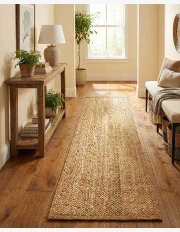 Natural Handmade Heirloom Braided Jute Runner Rug