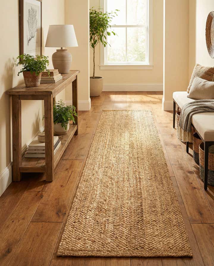 2' 7 x 12' Handmade Heirloom Braided Jute Runner Rug