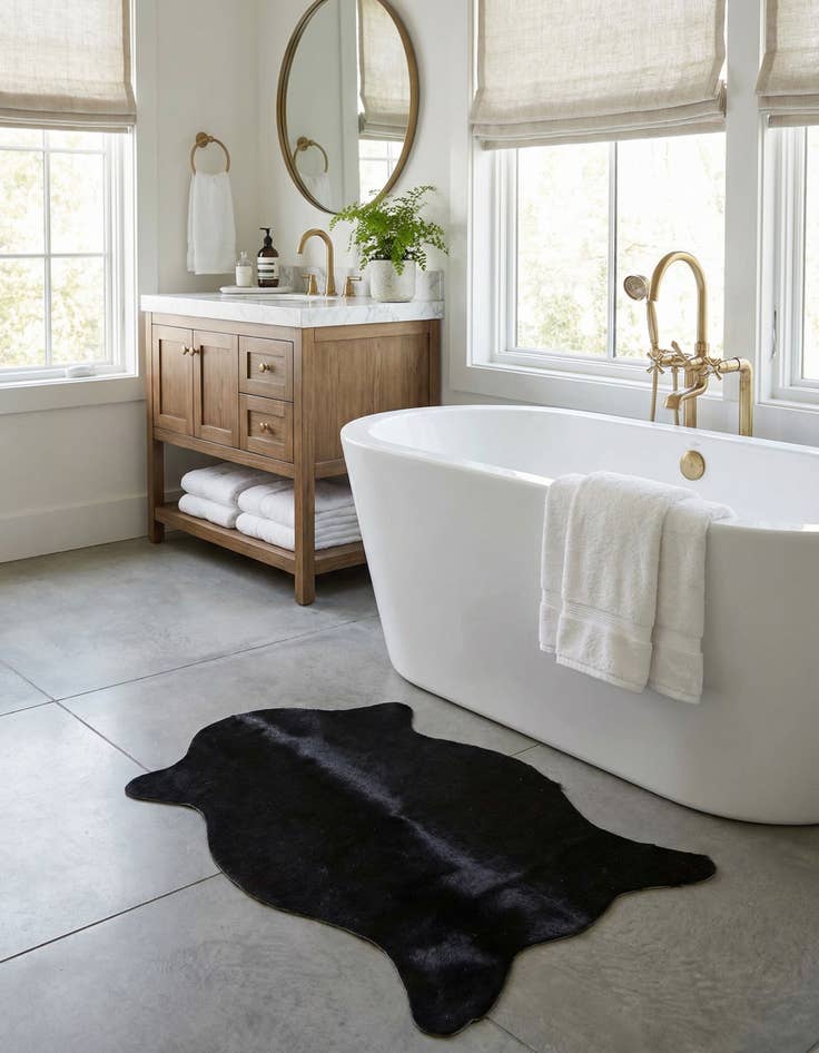 Detail image of 1' 8 x 2' 6 Cowhide Leather Rug